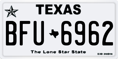 TX license plate BFU6962