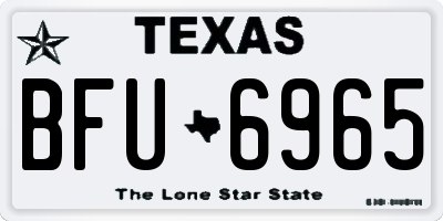 TX license plate BFU6965