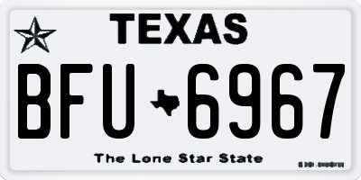 TX license plate BFU6967
