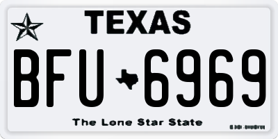 TX license plate BFU6969