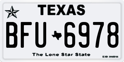 TX license plate BFU6978