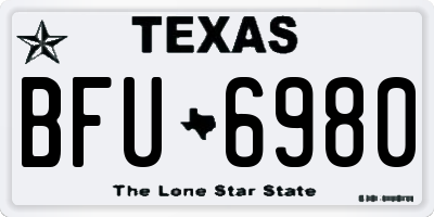 TX license plate BFU6980