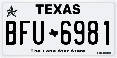 TX license plate BFU6981