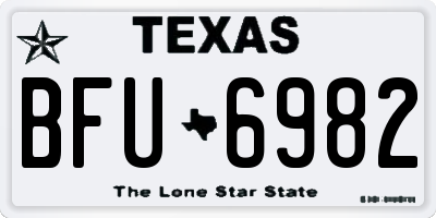 TX license plate BFU6982