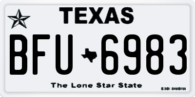 TX license plate BFU6983