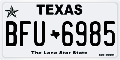 TX license plate BFU6985