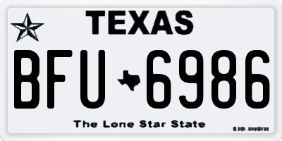 TX license plate BFU6986