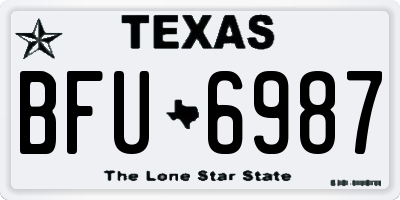 TX license plate BFU6987