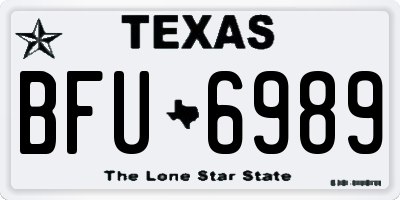 TX license plate BFU6989