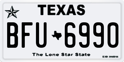 TX license plate BFU6990