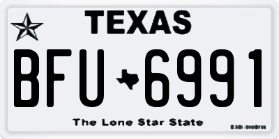 TX license plate BFU6991