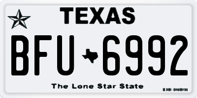 TX license plate BFU6992
