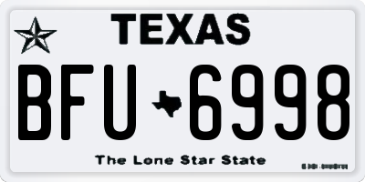 TX license plate BFU6998