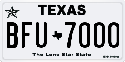 TX license plate BFU7000