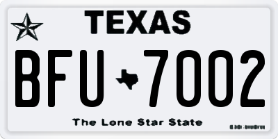 TX license plate BFU7002