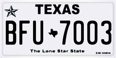 TX license plate BFU7003