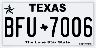 TX license plate BFU7006