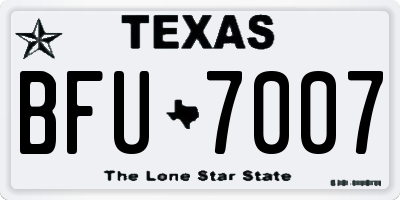 TX license plate BFU7007