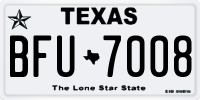 TX license plate BFU7008