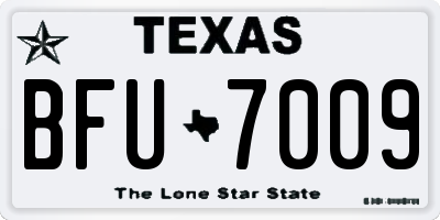 TX license plate BFU7009