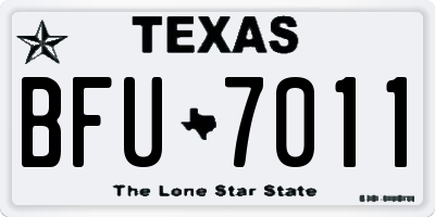 TX license plate BFU7011