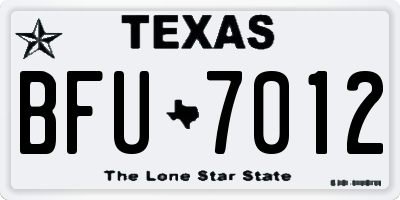 TX license plate BFU7012
