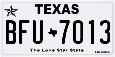 TX license plate BFU7013