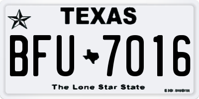 TX license plate BFU7016