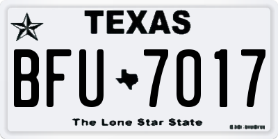 TX license plate BFU7017