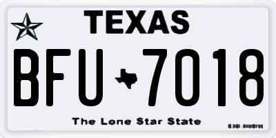 TX license plate BFU7018