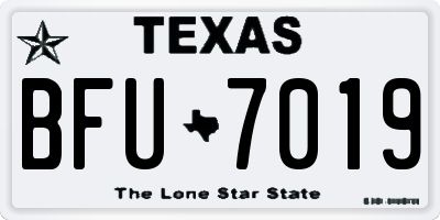 TX license plate BFU7019