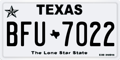 TX license plate BFU7022