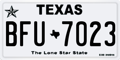 TX license plate BFU7023
