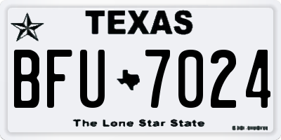 TX license plate BFU7024