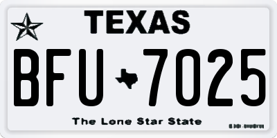 TX license plate BFU7025