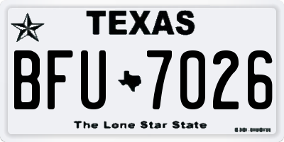 TX license plate BFU7026