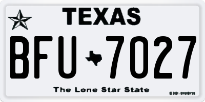 TX license plate BFU7027