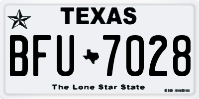 TX license plate BFU7028
