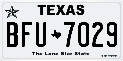 TX license plate BFU7029