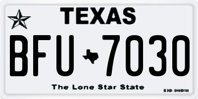 TX license plate BFU7030