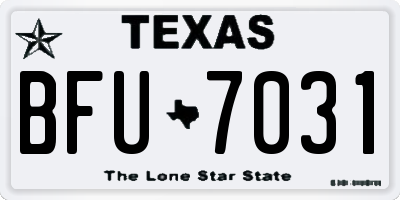 TX license plate BFU7031