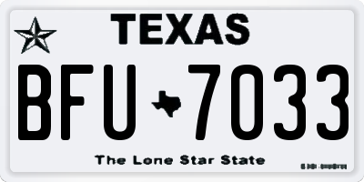 TX license plate BFU7033