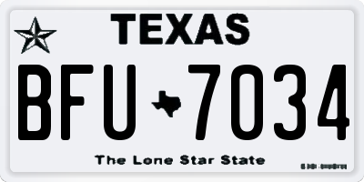 TX license plate BFU7034