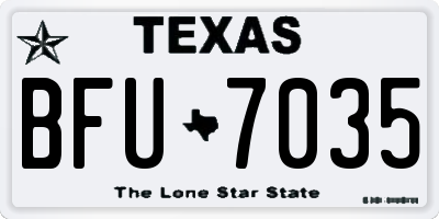 TX license plate BFU7035