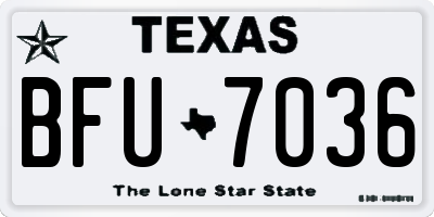 TX license plate BFU7036