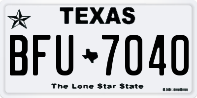 TX license plate BFU7040