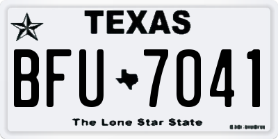 TX license plate BFU7041