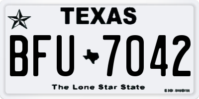 TX license plate BFU7042