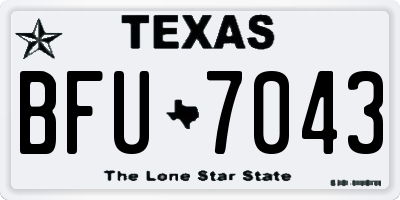 TX license plate BFU7043