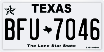 TX license plate BFU7046